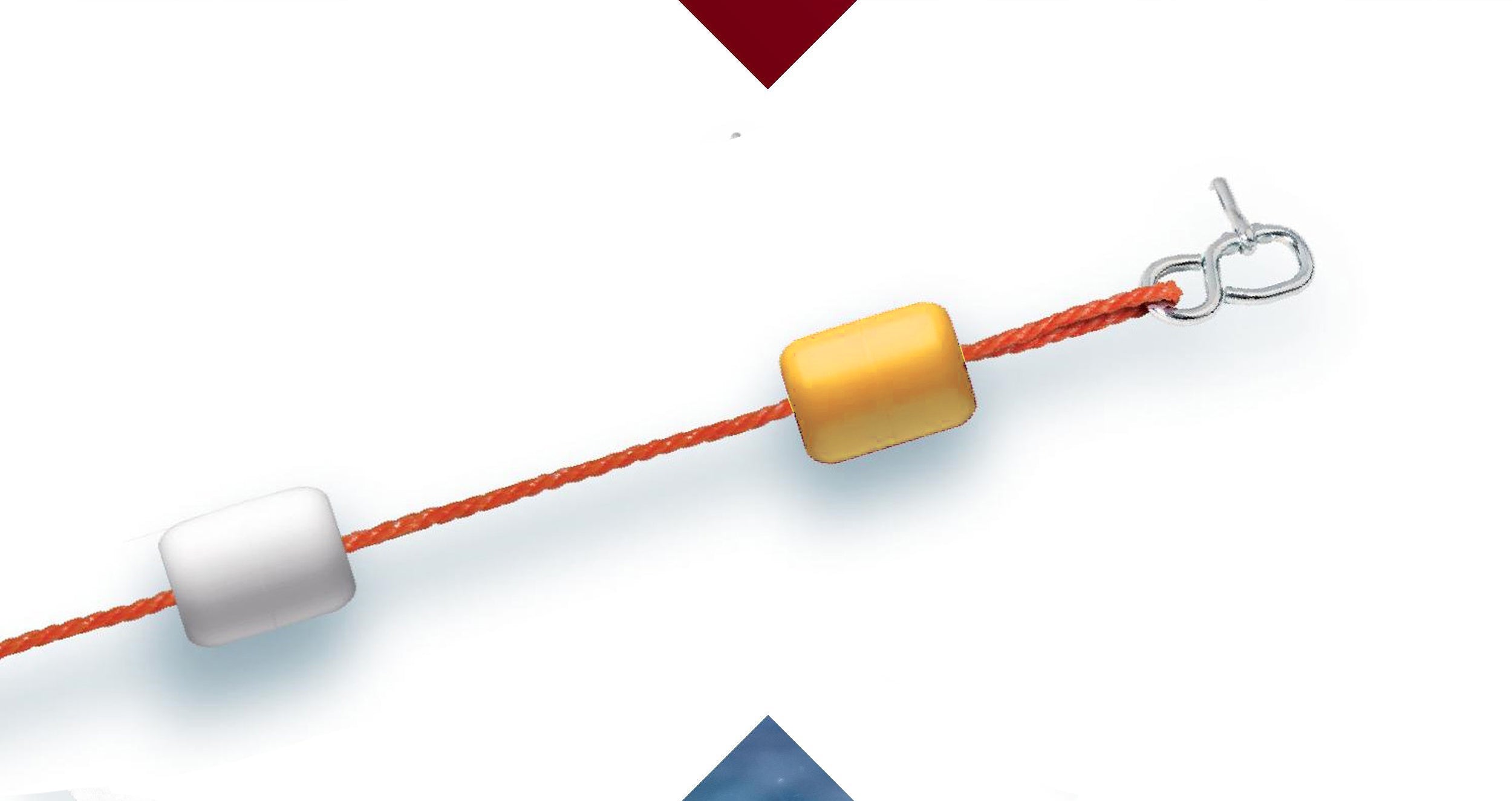 Fehlstartleine Schwimmbad, gelb/weisse Hostalenkugeln, Stellacht