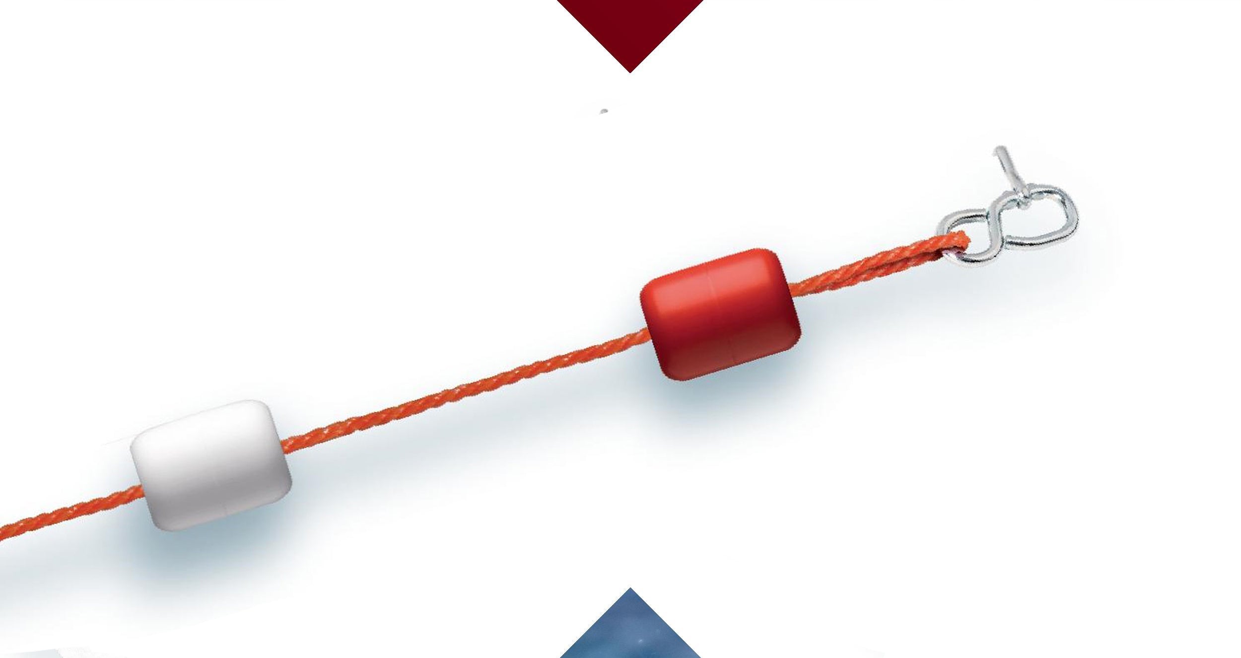 Fehlstartleine Schwimmbad, rot/weisse Hostalenkugeln, Stellacht