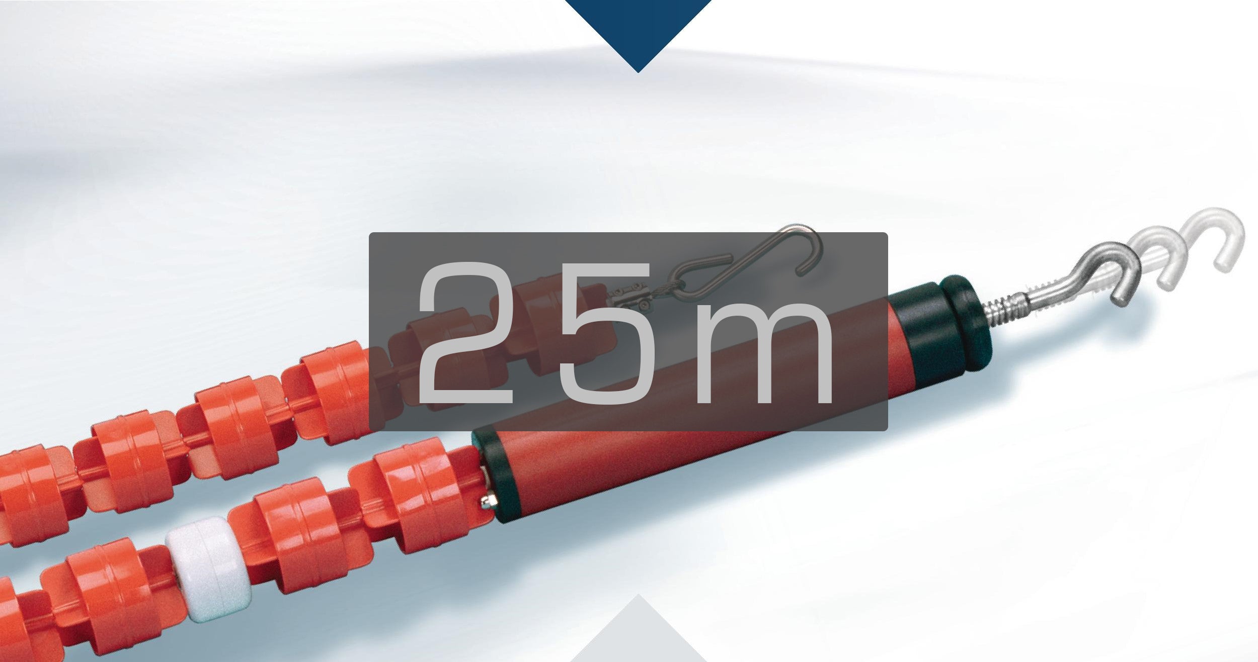 Miniwave Schwimmleine 25 Meter, Trennleine oder Wettkampfleine